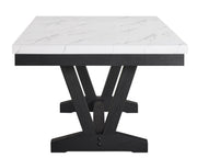 Vance Dove Faux Marble Dining Set - Gate FurnitureDining Room Set