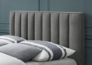 Vance Mid - Century Modern Linen Textured King Bed (3 Boxes) Grey - Gate FurnitureKing Bed