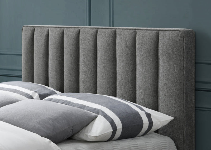 Vance Mid - Century Modern Linen Textured King Bed (3 Boxes) Grey - Gate FurnitureKing Bed