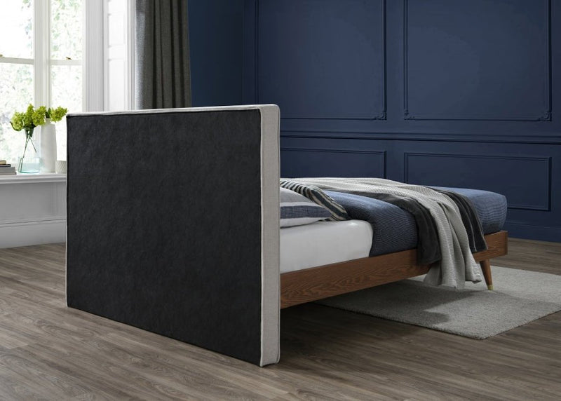 Vance Mid - Century Modern Linen Textured Queen Bed (3 Boxes) Beige - Gate FurnitureQueen Bed