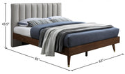 Vance Mid - Century Modern Linen Textured Queen Bed (3 Boxes) Beige - Gate FurnitureQueen Bed