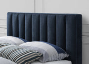 Vance Mid - Century Modern Linen Textured Queen Bed (3 Boxes) Blue - Gate FurnitureQueen Bed