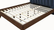 Vance Mid - Century Modern Linen Textured Queen Bed (3 Boxes) Blue - Gate FurnitureQueen Bed