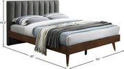Vance Mid - Century Modern Linen Textured Queen Bed (3 Boxes) Grey - Gate FurnitureQueen Bed