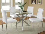 Vance Round 41-inch Glass Top Asterisk Dining Table Chrome - 120760