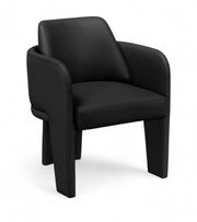 Vanda Vegan Leather Upholstered Dining Chair in Black - 88051Black-C