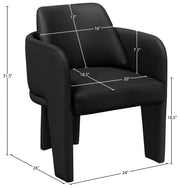 Vanda Vegan Leather Upholstered Dining Chair in Black - 88051Black-C