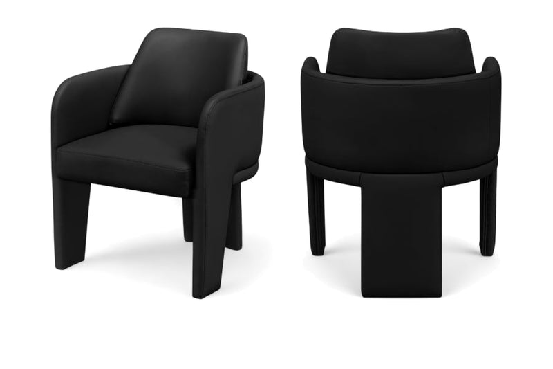 Vanda Vegan Leather Upholstered Dining Chair in Black - 88051Black-C