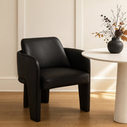 Vanda Vegan Leather Upholstered Dining Chair in Black - 88051Black-C