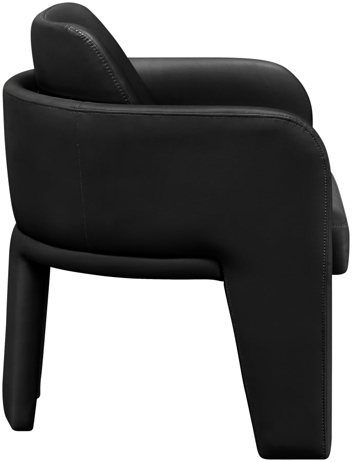 Vanda Vegan Leather Upholstered Dining Chair in Black - 88051Black-C