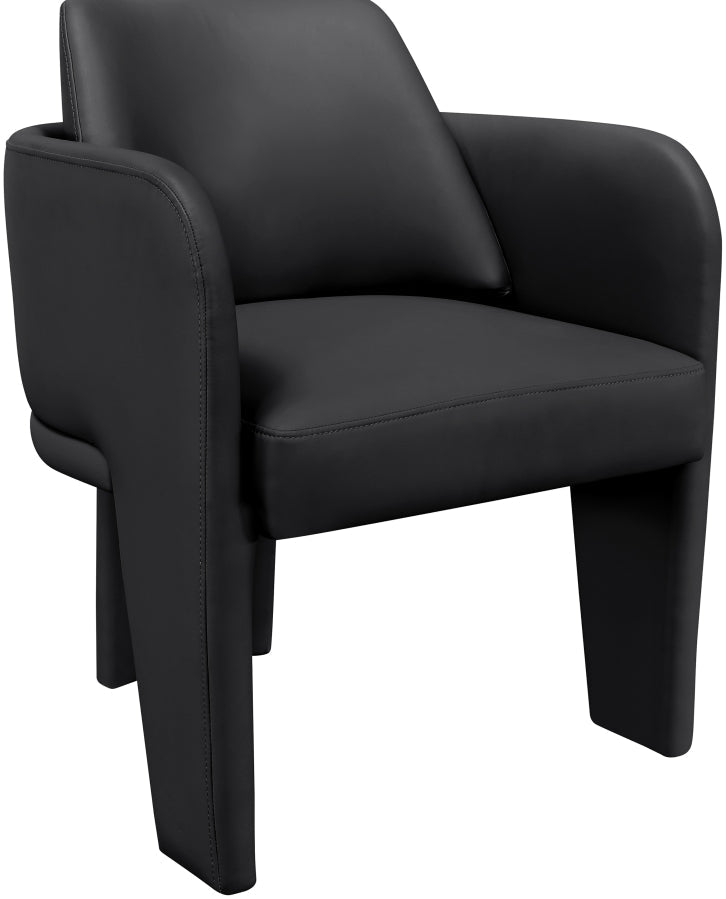 Vanda Vegan Leather Upholstered Dining Chair in Black - 88051Black-C