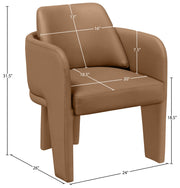 Vanda Vegan Leather Upholstered Dining Chair in Cognac - 88051Cognac-C