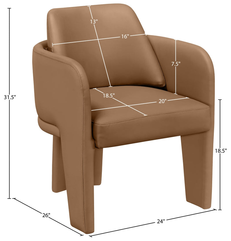 Vanda Vegan Leather Upholstered Dining Chair in Cognac - 88051Cognac-C