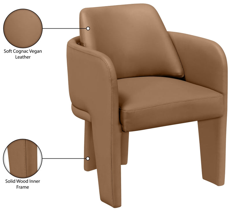 Vanda Vegan Leather Upholstered Dining Chair in Cognac - 88051Cognac-C