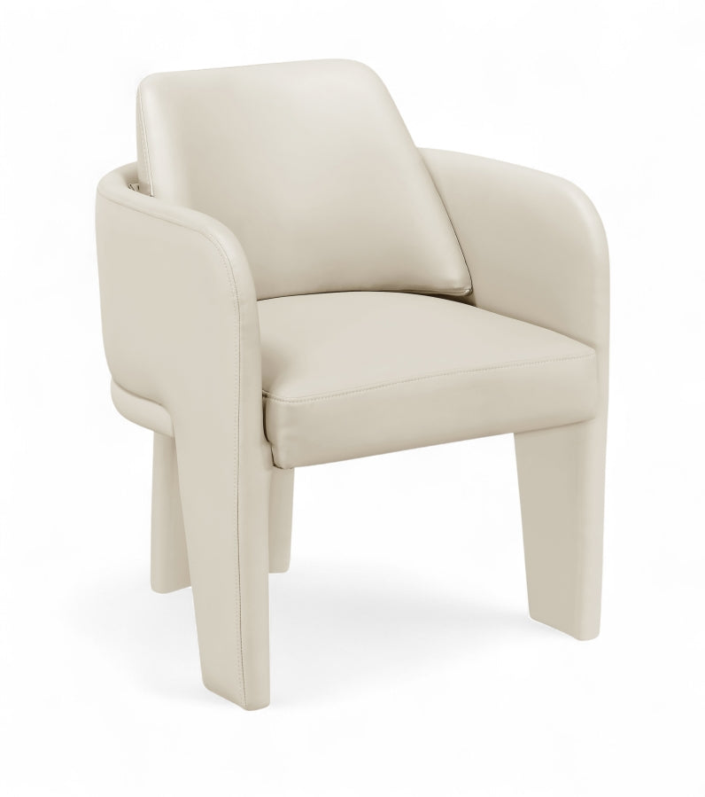 Vanda Vegan Leather Upholstered Dining Chair in Cream - 88051Cream-C