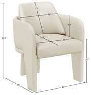 Vanda Vegan Leather Upholstered Dining Chair in Cream - 88051Cream-C