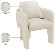 Vanda Vegan Leather Upholstered Dining Chair in Cream - 88051Cream-C