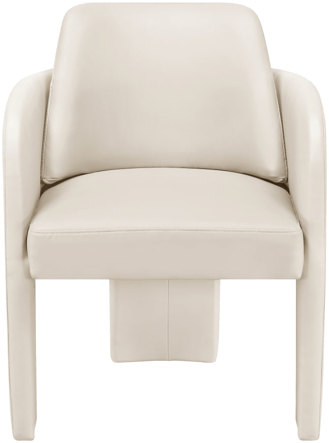 Vanda Vegan Leather Upholstered Dining Chair in Cream - 88051Cream-C