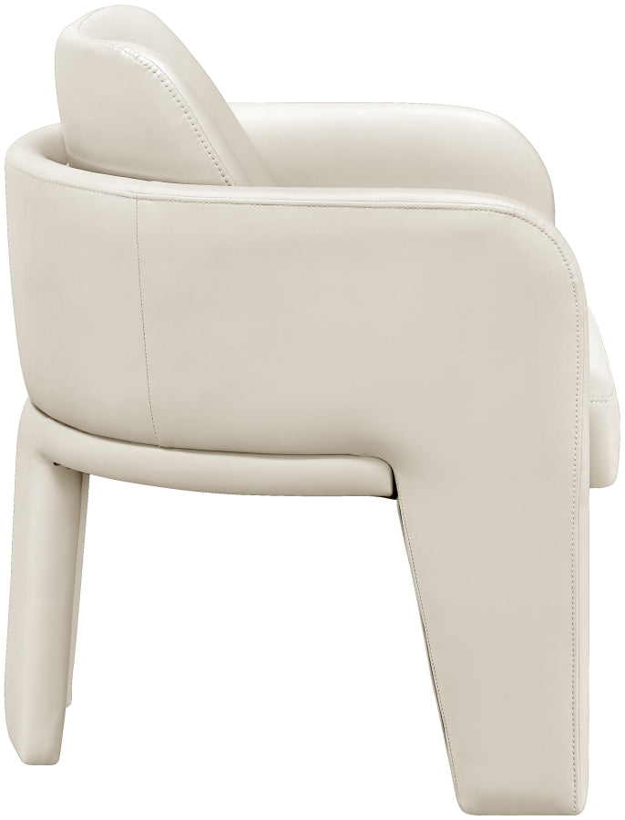 Vanda Vegan Leather Upholstered Dining Chair in Cream - 88051Cream-C