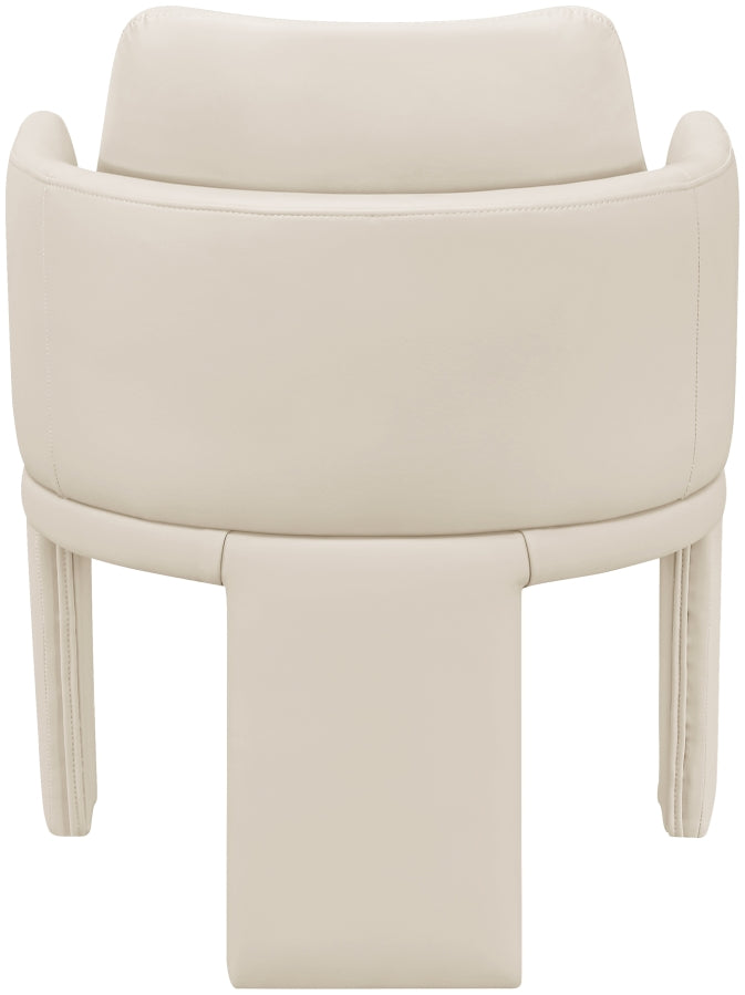 Vanda Vegan Leather Upholstered Dining Chair in Cream - 88051Cream-C