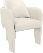 Vanda Vegan Leather Upholstered Dining Chair in Cream - 88051Cream-C
