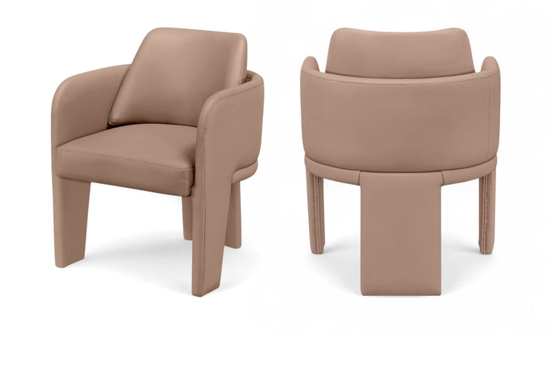 Vanda Vegan Leather Upholstered Dining Chair in Natural - 88051Tan-C