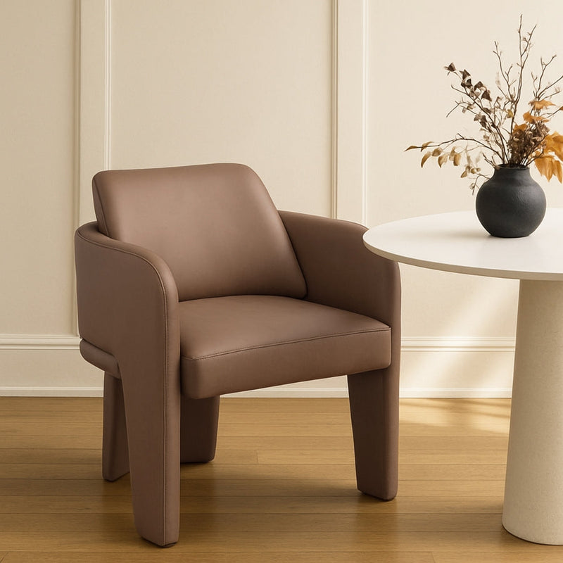 Vanda Vegan Leather Upholstered Dining Chair in Natural - 88051Tan-C
