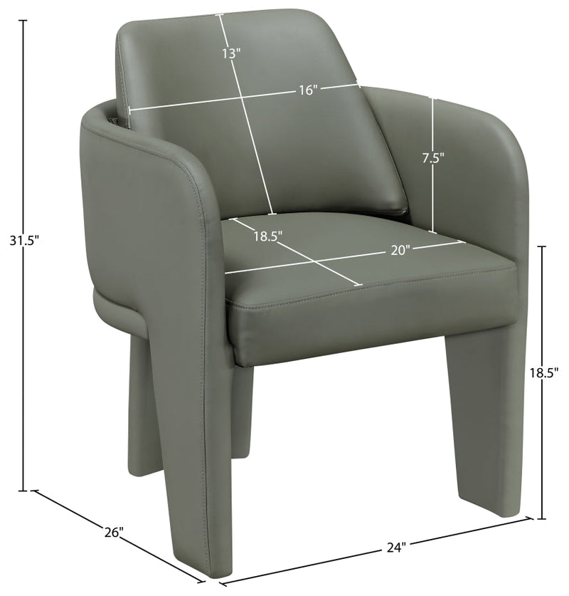 Vanda Vegan Leather Upholstered Dining Chair in Olive - 88051Olive-C