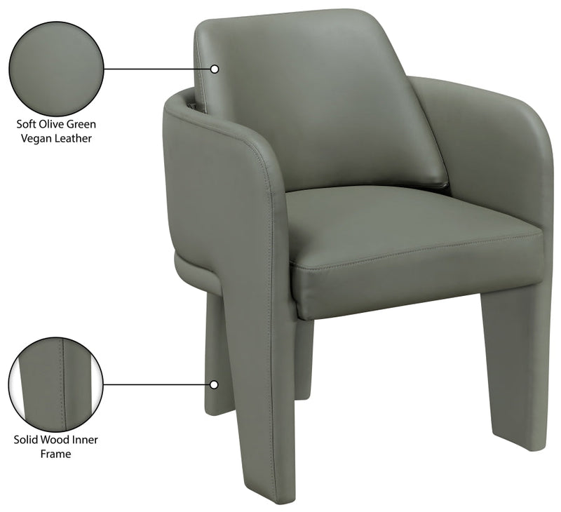 Vanda Vegan Leather Upholstered Dining Chair in Olive - 88051Olive-C