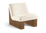Vantage Velvet Performance Fabric Upholstered Chair in Cream - 33011Cream