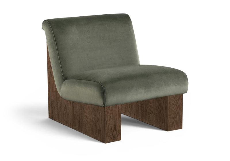 Vantage Velvet Performance Fabric Upholstered Chair in Green - 33011Green