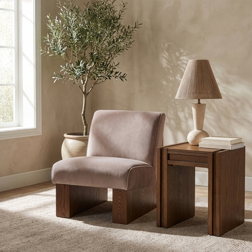 Vantage Velvet Performance Fabric Upholstered Chair in Taupe - 33011Taupe