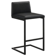 Vardon Genuine Leather Bar Stool Black (Set of 2) - 182226BLK