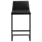 Vardon Genuine Leather Bar Stool Black (Set of 2) - 182226BLK