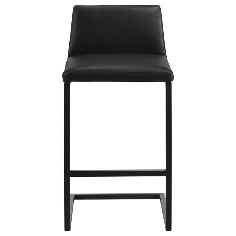 Vardon Genuine Leather Bar Stool Black (Set of 2) - 182226BLK