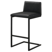 Vardon Genuine Leather Bar Stool Black (Set of 2) - 182226BLK