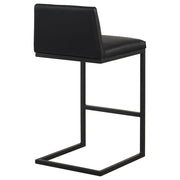 Vardon Genuine Leather Bar Stool Black (Set of 2) - 182226BLK