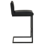 Vardon Genuine Leather Bar Stool Black (Set of 2) - 182226BLK