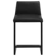 Vardon Genuine Leather Counter Height Chair Black (Set of 2) - 112229BLK