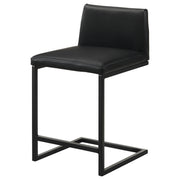 Vardon Genuine Leather Counter Height Chair Black (Set of 2) - 112229BLK