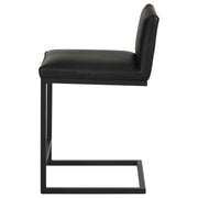 Vardon Genuine Leather Counter Height Chair Black (Set of 2) - 112229BLK