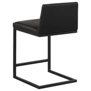 Vardon Genuine Leather Counter Height Chair Black (Set of 2) - 112229BLK