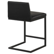 Vardon Genuine Leather Counter Height Chair Black (Set of 2) - 112229BLK
