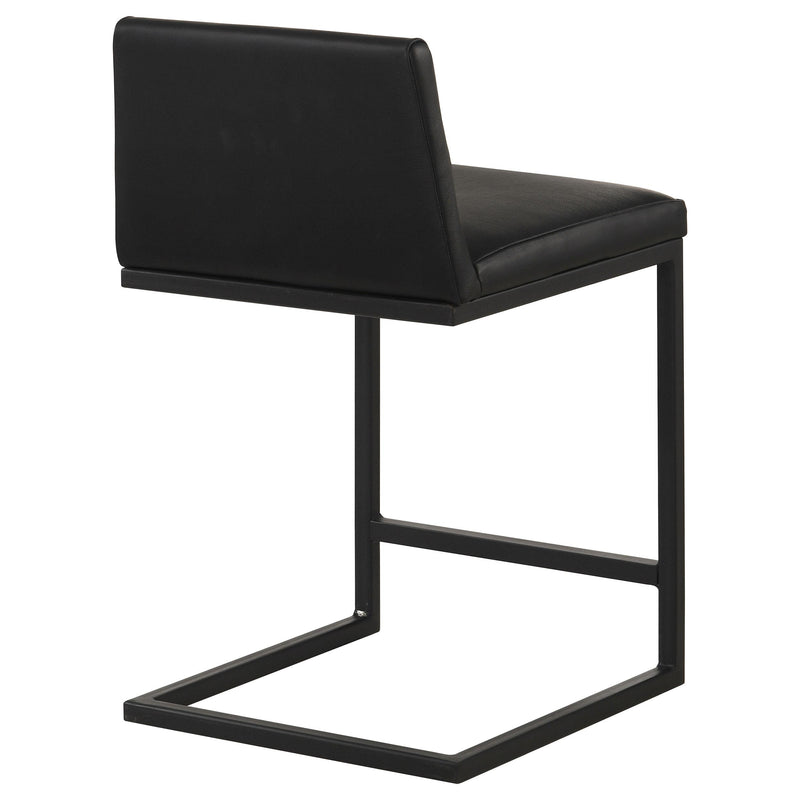 Vardon Genuine Leather Counter Height Chair Black (Set of 2) - 112229BLK