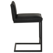 Vardon Genuine Leather Counter Height Chair Black (Set of 2) - 112229BLK