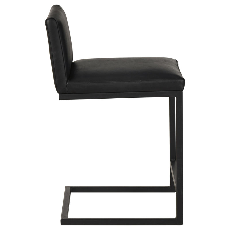 Vardon Genuine Leather Counter Height Chair Black (Set of 2) - 112229BLK