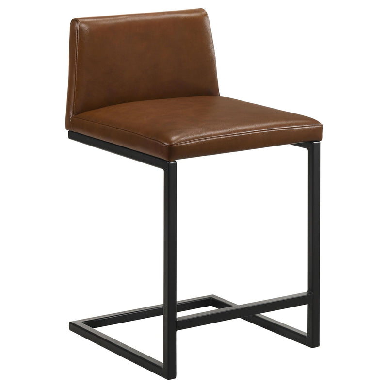 Vardon Genuine Leather Counter Height Chair Dark Brown (Set of 2) - 112229BRN