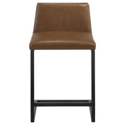 Vardon Genuine Leather Counter Height Chair Dark Brown (Set of 2) - 112229BRN