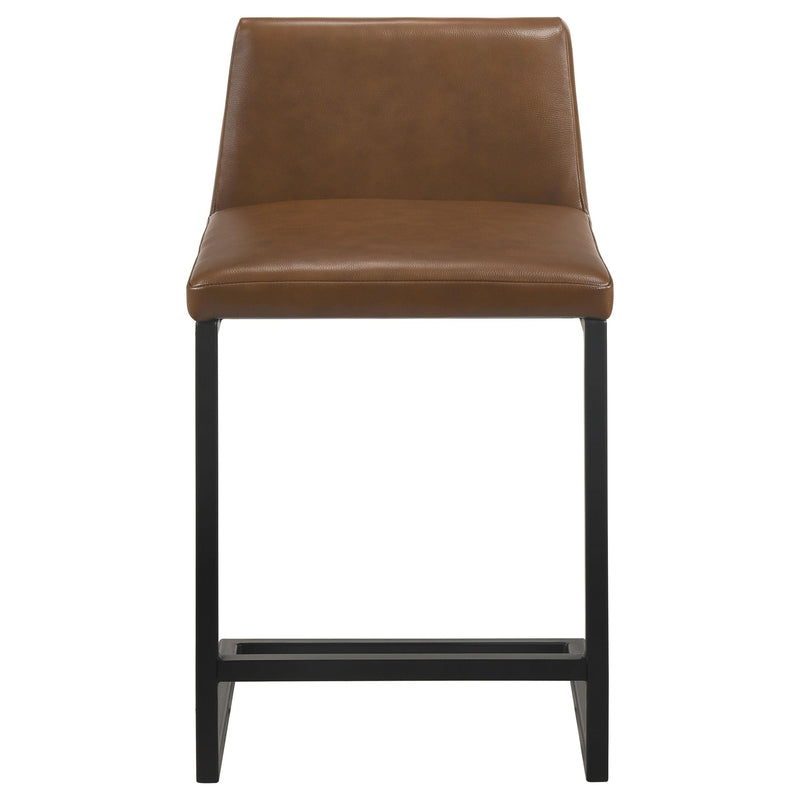 Vardon Genuine Leather Counter Height Chair Dark Brown (Set of 2) - 112229BRN