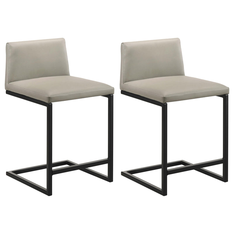 Vardon Genuine Leather Counter Height Chair Tan (Set of 2) - 112229TAN